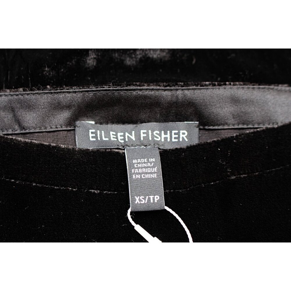 New w/Tags Eileen Fisher - Bateau Neck Velvet Shift Dress in Black, XS fits Med - Picture 3 of 12